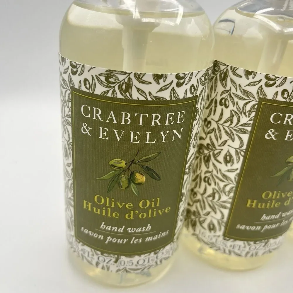 3 Crabtree Evelyn OLIVE OIL Luxury Hand Wash Soap 16.9 oz
